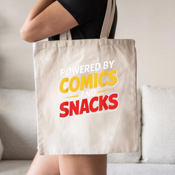 Powered By Comics And Snacks Comic Book Lover Canvas Tote Bag