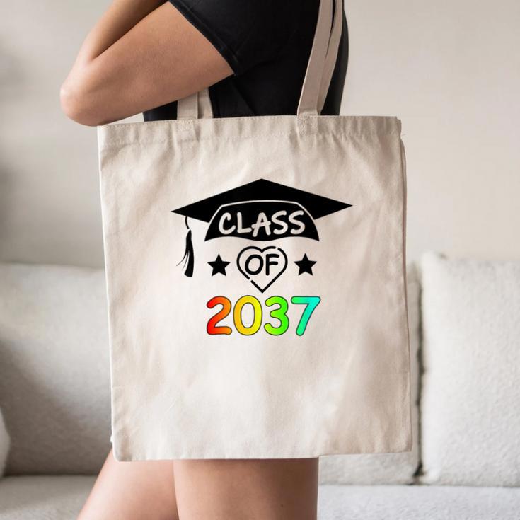 Pre-K -12th Grade Hand Prints Space Graduation Class Of 2037 Canvas Tote Bag