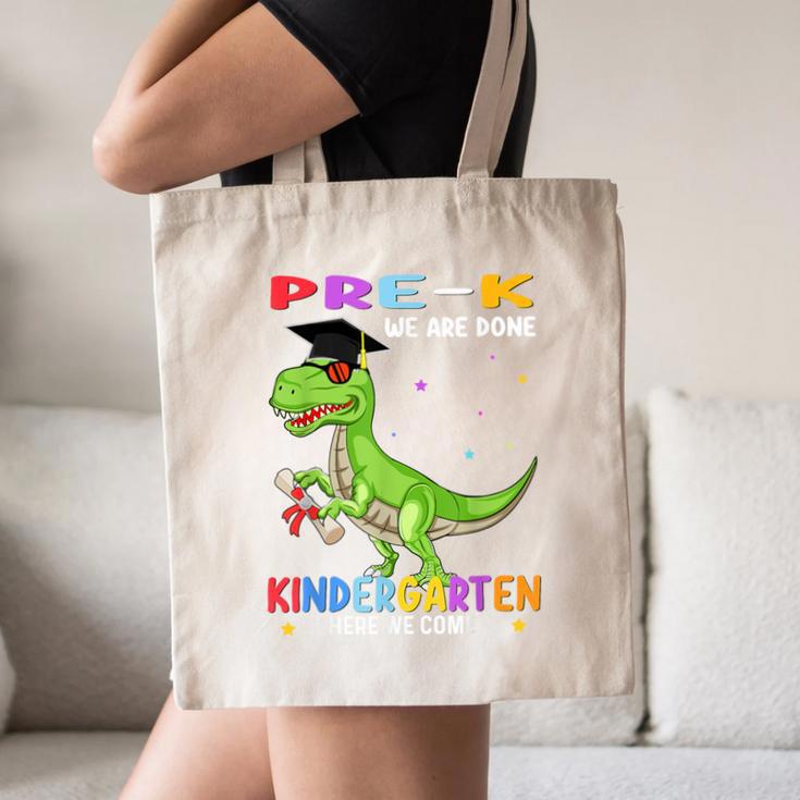 Pre k Graduation We Are Done Class 2023 Pre-k Dinosaur Boys Canvas Tote Bag