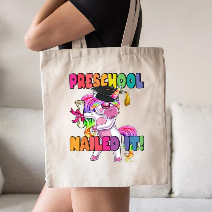 Preschool Nailed It Flossing Unicorn Graduation Shirt Canvas Tote Bag