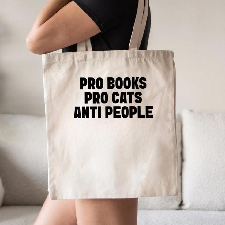 PRO Books PRO Cats Anti People Canvas Tote Bag PRO Books PRO Cats Anti People Canvas Tote Bag