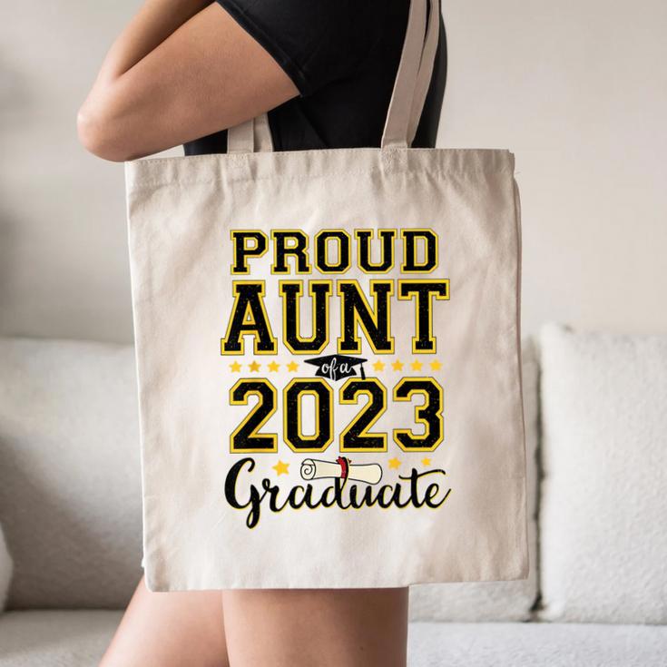 Proud Aunt Of A 2023 Graduate Family Matching Graduation Canvas Tote Bag