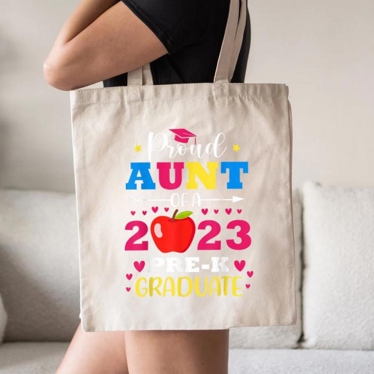 Proud Aunt Of 2023 Pre-K Graduate Senior Graduation Matching Canvas Tote Bag