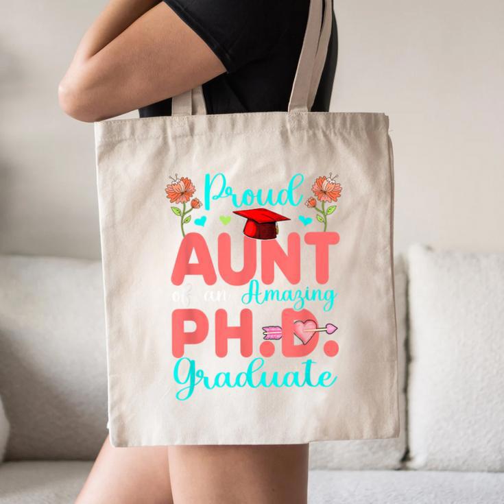 Proud Aunt Of An Amazing PhD Graduate Family Graduation Canvas Tote Bag