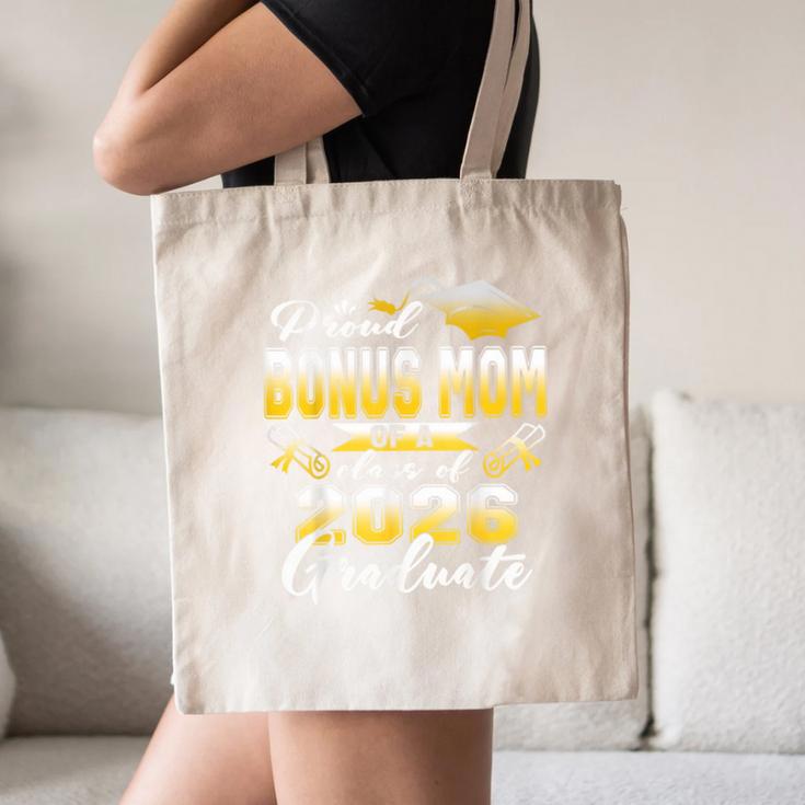 Proud Bonus Mom Of a Class Of 2026 Graduate Graduation 2026 Canvas Tote Bag