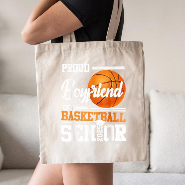 Proud Boyfriend Of A 2025 Senior Graduation Basketball Canvas Tote Bag