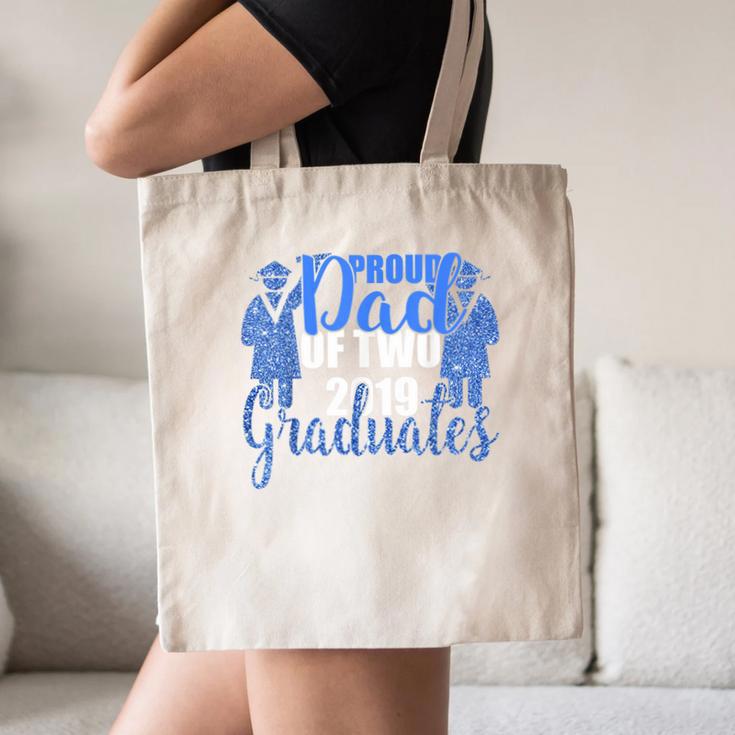 Proud Dad Of Two 2019 Graduates Twin Papa Graduation Canvas Tote Bag