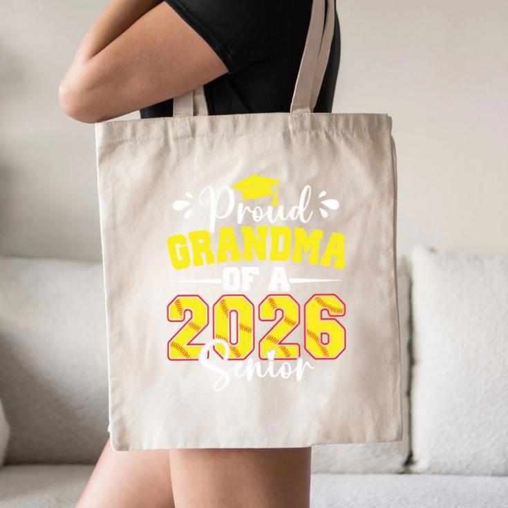 Proud Grandma Of A 2026 Senior Softball Graduation Matching Canvas Tote Bag
