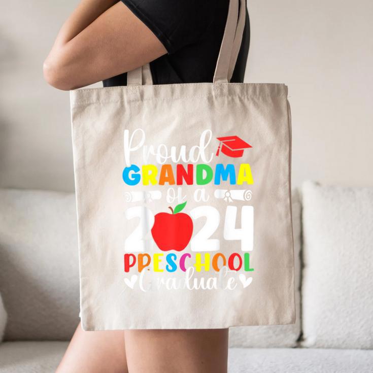 Proud Grandma Of Class Of 2024 Preschool Graduate Graduation Canvas Tote Bag