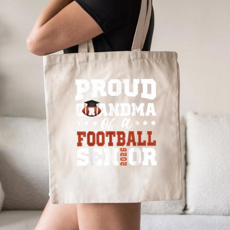 Proud Grandma Of a Football Senior 2026 Graduation Canvas Tote Bag