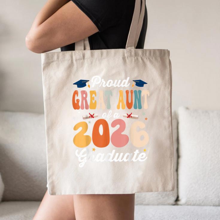 Proud Great Aunt Of a Class Of 2026 Graduate Graduation Canvas Tote Bag
