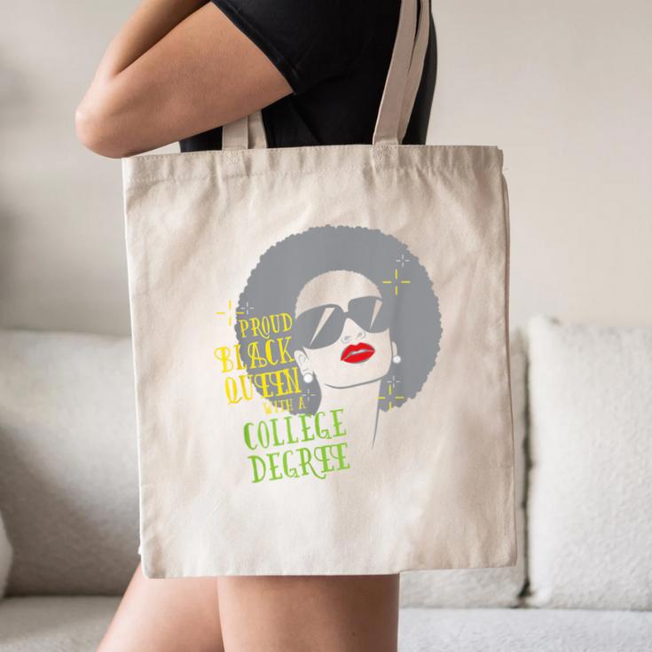 Proud Queen College Graduation Canvas Tote Bag