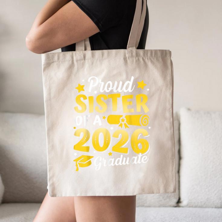 Proud Sister Of A 2026 Graduate Senior Class Graduation Canvas Tote Bag