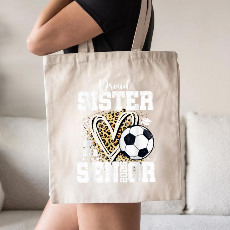 Proud Sister Of A 2026 Senior Soccer Graduation Leopard Canvas Tote Bag