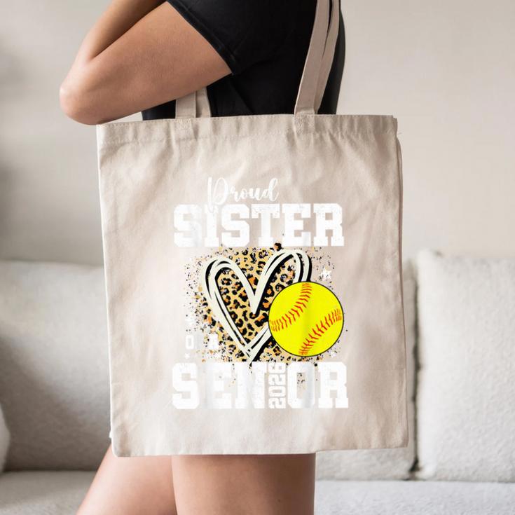 Proud Sister Of A 2026 Senior Softball Graduation Leopard Canvas Tote Bag