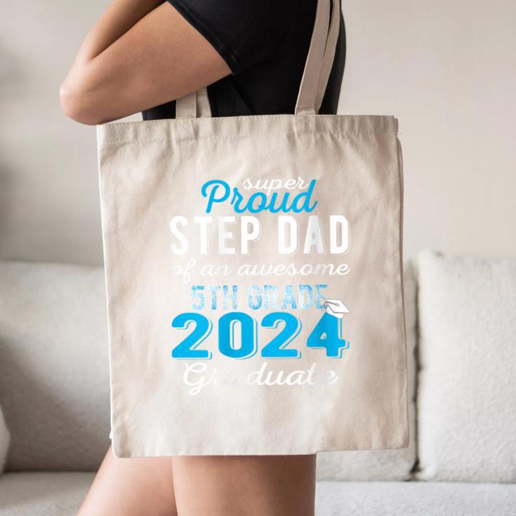 Proud Step Dad Of 5th Grade Graduate 2024 Family Graduation Canvas Tote Bag