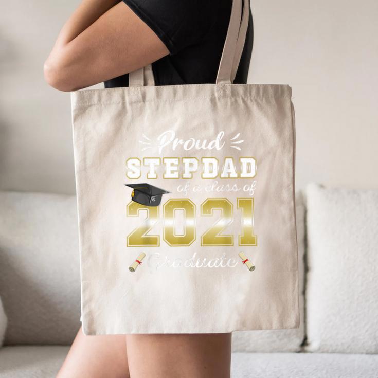 Proud Stepdad Class Of 2021 Graduate Senior 21 Graduation Canvas Tote Bag