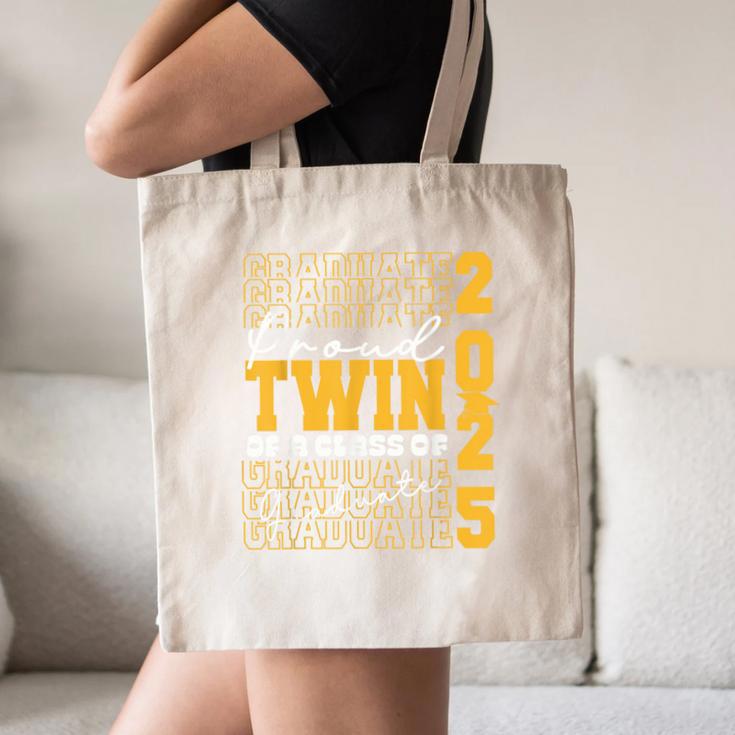 Proud Twin Of a 2025 Graduate Grad Prom Graduation Squad 25 Canvas Tote Bag