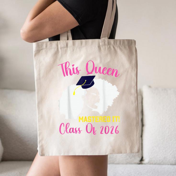 This Queen Mastered It Masters Graduation Class Of 2026 Canvas Tote Bag