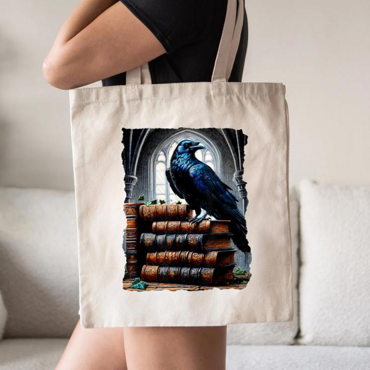 Raven On A Stack Of Books Wisdom Of Odin Canvas Tote Bag Raven On A Stack Of Books Wisdom Of Odin Canvas Tote Bag