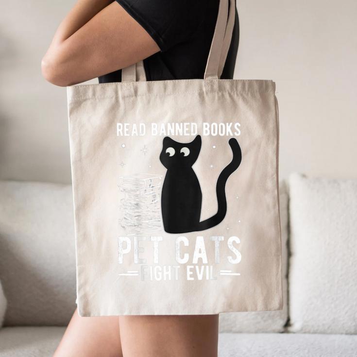 Read Banned Books Pet Cats Fight Evil Read Banned Books Canvas Tote Bag