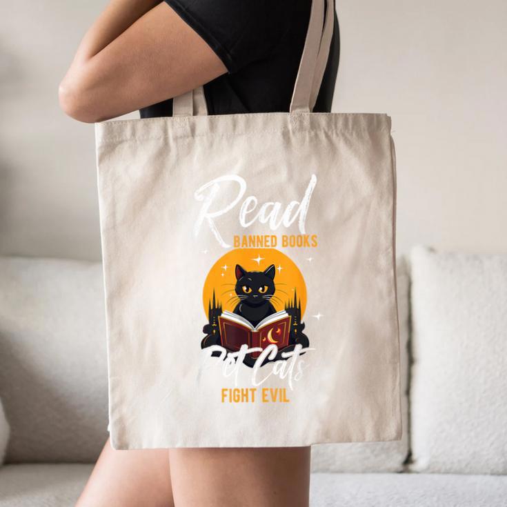 Read Banned Books Pet Cats Fight Evil Read Banned Reader Canvas Tote Bag