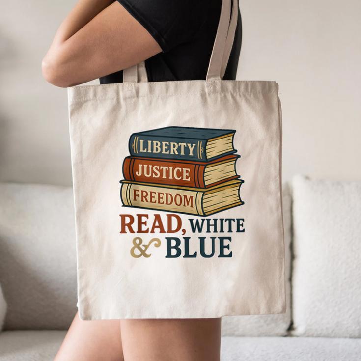 Read Blue Liberty Books July 4th Independence Canvas Tote Bag