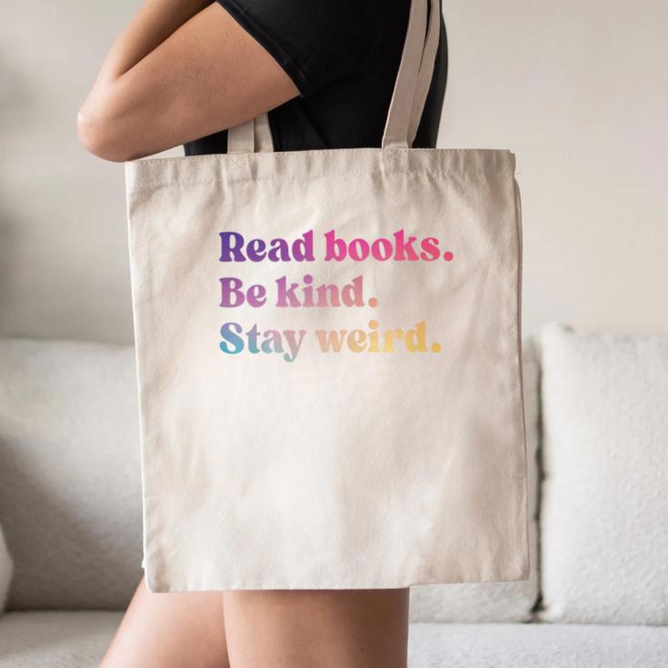 Read Books Be Kind Stay Weird Book Lover Premium Tri-Blend Canvas Tote Bag