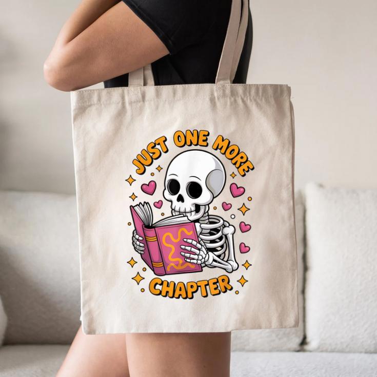 Read Books Lover Bookworm Cute Reading Just One More Chapter Canvas Tote Bag