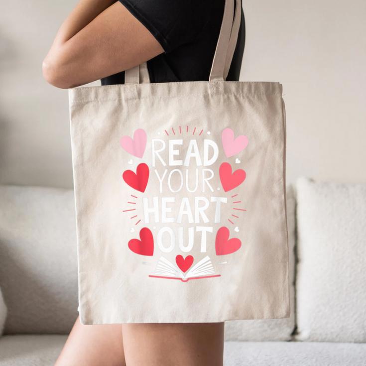 Read Your Heart Out Teacher Reading Book Love Valentines Day Canvas Tote Bag
