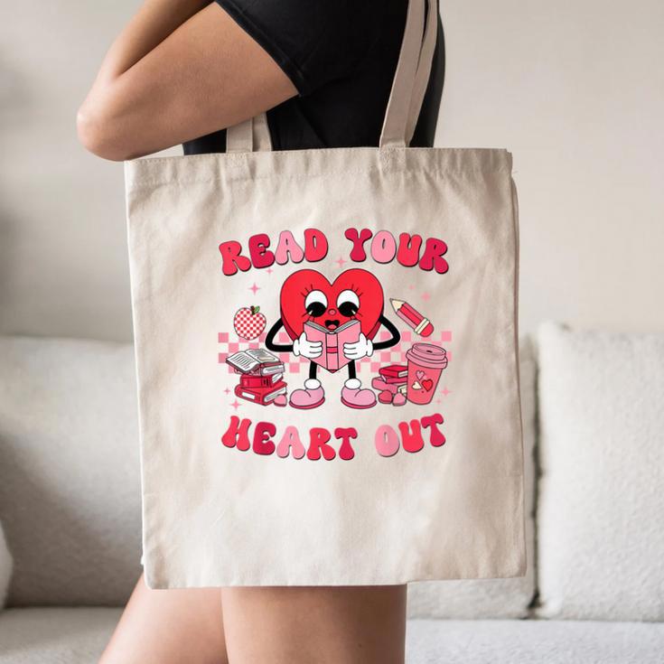 Read Your Heart Out Valentines Day Teachers Book Lovers Canvas Tote Bag