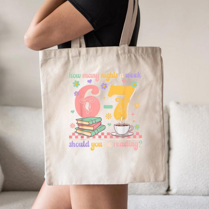 Reading 67 Teacher Six Seven Reading 6 7 Book Lover Canvas Tote Bag