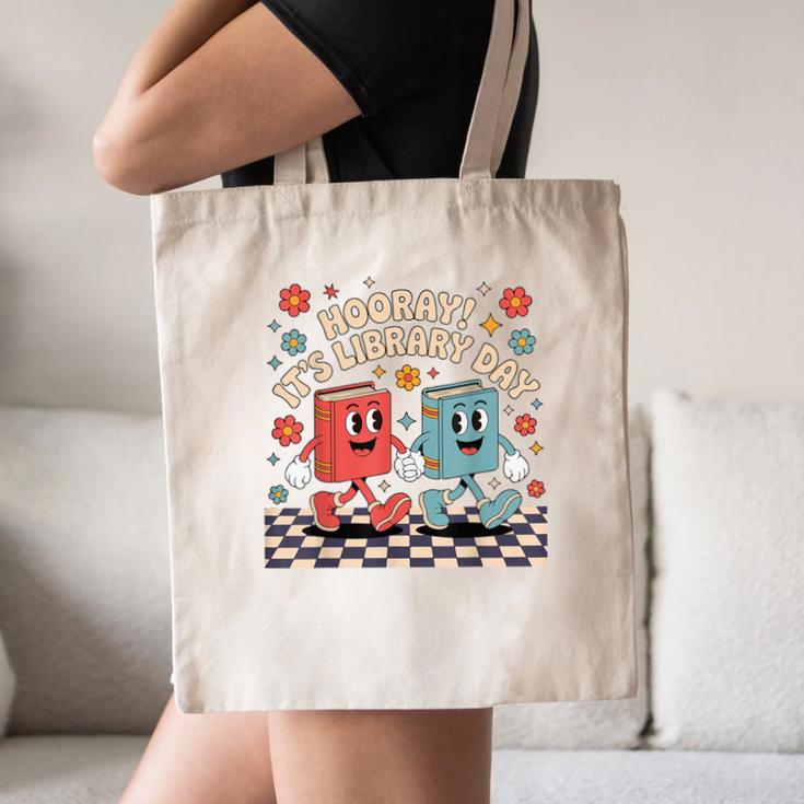 Reading Book Lover School Librarian Hooray It's Library Day Canvas Tote Bag Reading Book Lover School Librarian Hooray It's Library Day Canvas Tote Bag