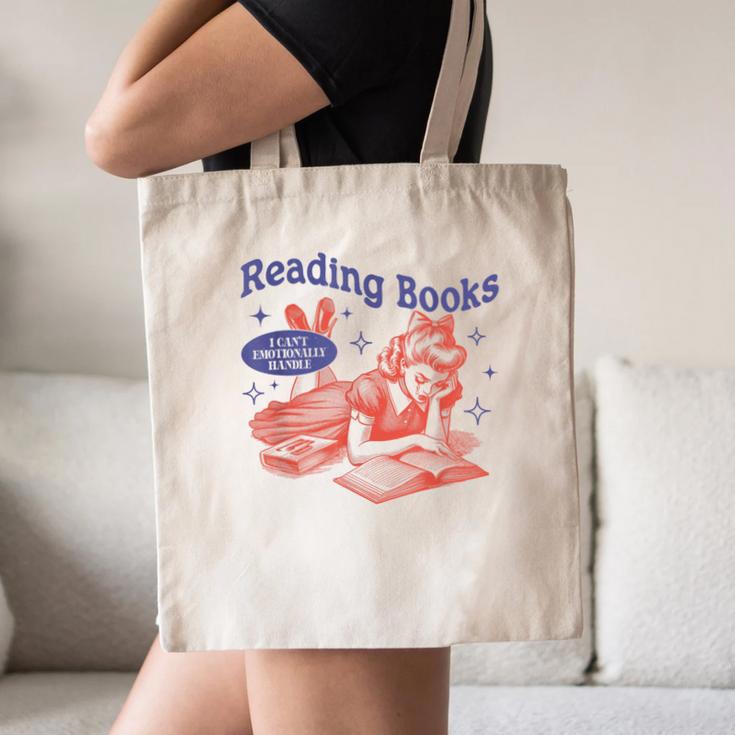 Reading Books I Can't Emotionally Handle Book Lover Canvas Tote Bag