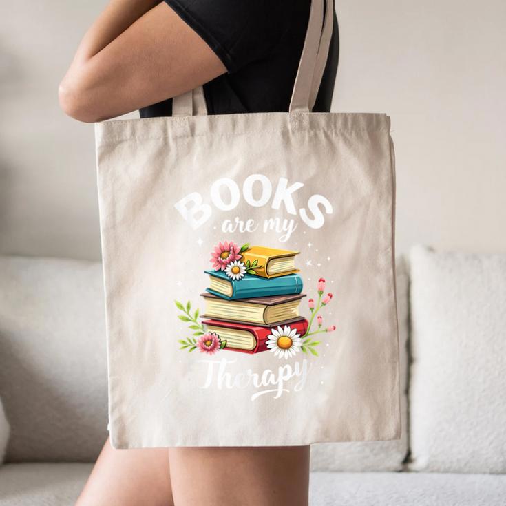 Reading Books Are My Therapy Canvas Tote Bag
