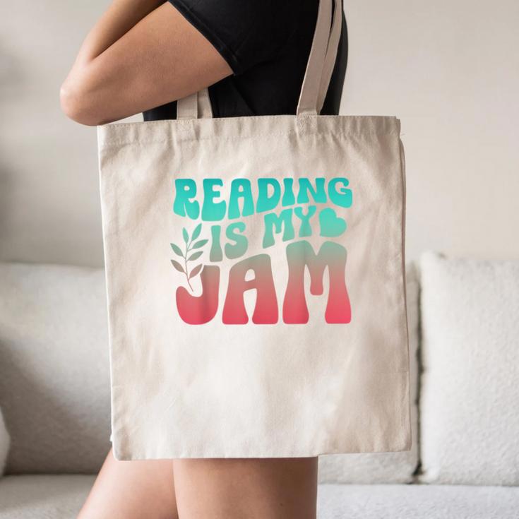 Reading Is My Jam Book Lover Bookworm Teacher Library Reader Canvas Tote Bag