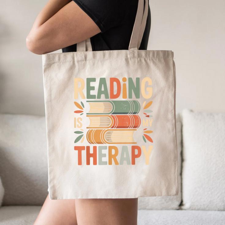 Reading Is My Therapy Book Lover Canvas Tote Bag Reading Is My Therapy Book Lover Canvas Tote Bag