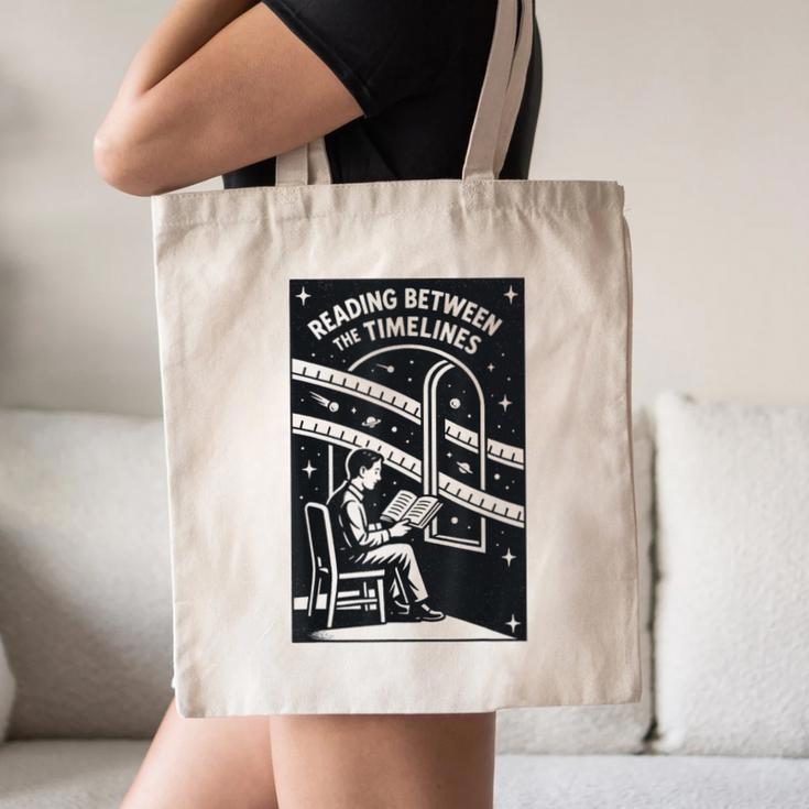 Reading Between The Timelines Time Travel Books Canvas Tote Bag