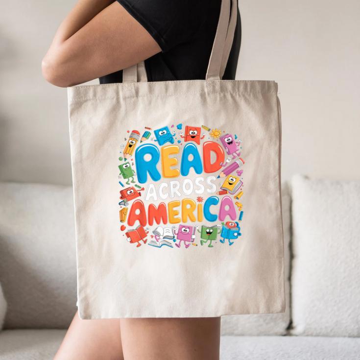 Reads Across Tee America Books Reader Reading Teacher Canvas Tote Bag