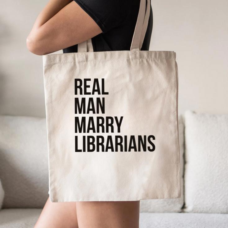 Real Men Marry Librarians – Book Lover Husband Canvas Tote Bag
