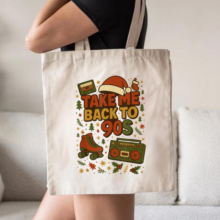 Retro 90s 80s Baby Christmas Holiday Nostalgia Canvas Tote Bag Retro 90s 80s Baby Christmas Holiday Nostalgia Canvas Tote Bag