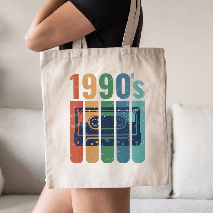 Retro Nineties Style Audio Tape Nostalgia Year 1990 Canvas Tote Bag