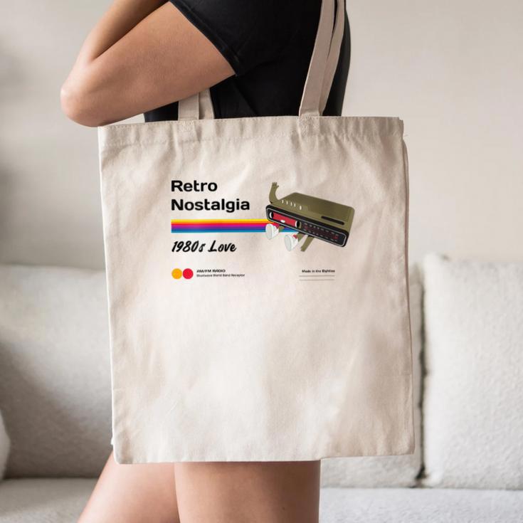 Retro Nostalgia 1980s Love Graphic Canvas Tote Bag