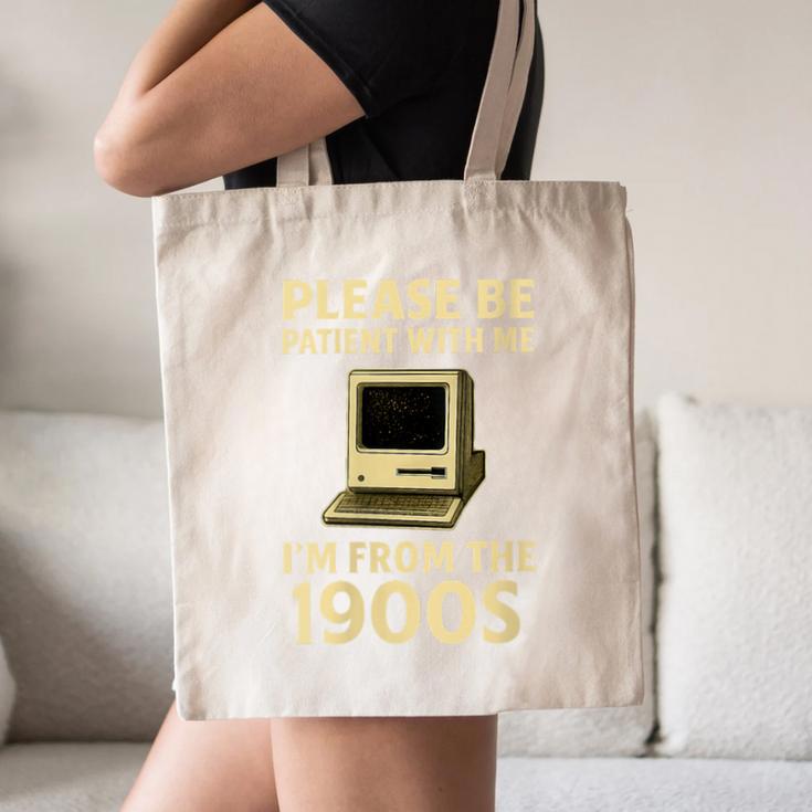 Retro Please Be Patient With Me I'm From The 1900s Computer Canvas Tote Bag