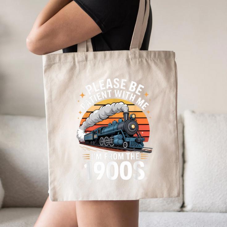 Retro Please Be Patient With Me I'm From The 1900s Train Canvas Tote Bag
