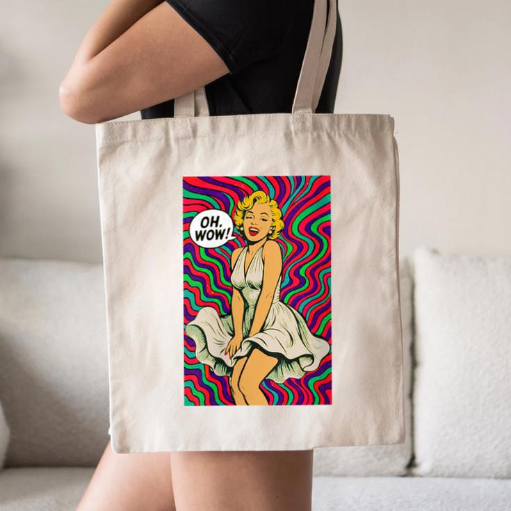 Retro Pop Art Vintage Style Blonde Psychedelic 50s Nostalgia Canvas Tote Bag