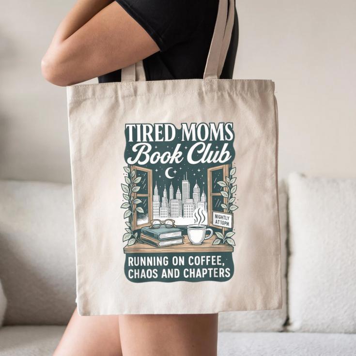 Retro Tired Moms Book Club Bookish Booktrovert Mother's Day Canvas Tote Bag