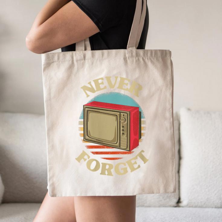 Retro TV Never Forget Nostalgia Vintage Canvas Tote Bag