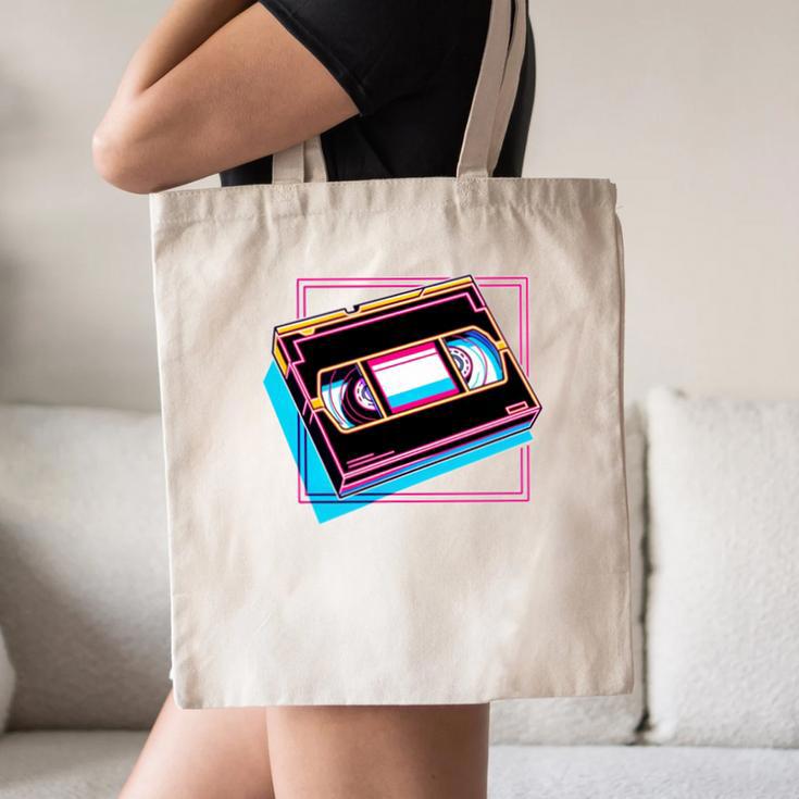 Retro VHS Vaporwave Video Cassette Nostalgia Geek Chic Canvas Tote Bag