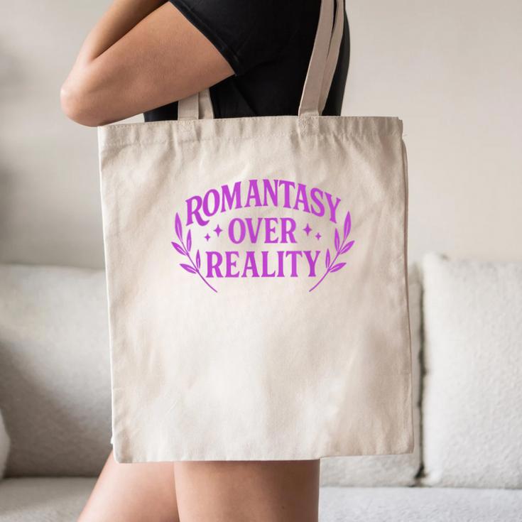 Romantasy Book Reader Aesthetic With Fantasy Feels Canvas Tote Bag